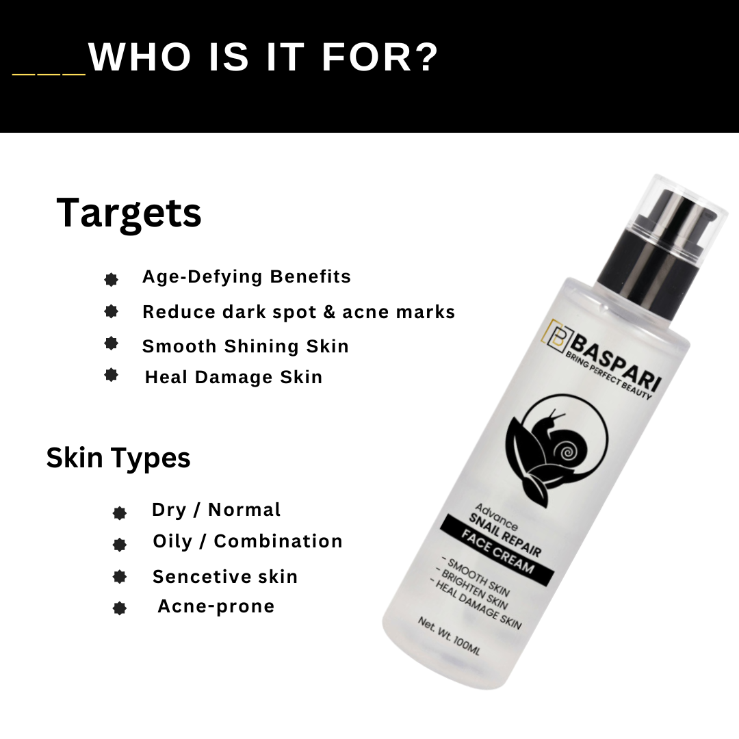 Baspari Snail Mucin Skincare 4 in 1 Set