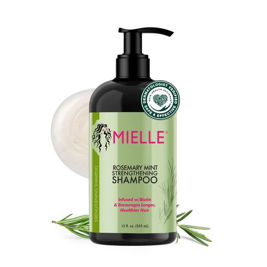 Mielle Organics Rosemary Mint Strengthening Shampoo Infused with Biotin, Cleanses and Helps Strengthen Weak and Brittle Hair