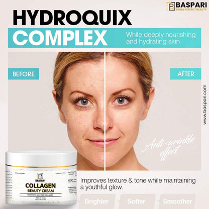 Baspari Beauty Cream Made with 100% Pure Collagen Promotes Tight Skin Enhances Skin Firmness