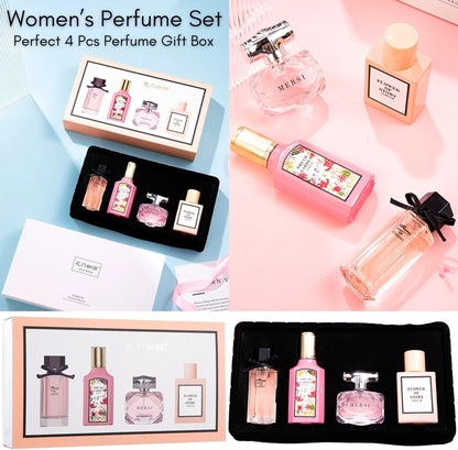 4 Pcs Perfume For Women, Eau de Parfum Gifts For Women, Luxury Perfume Gift Set for Women, Long-Lasting Fragrance Ladies Perfume Set for Her Birthday, Floral Perfumes Gift for Wife, Girlfriend, Dating