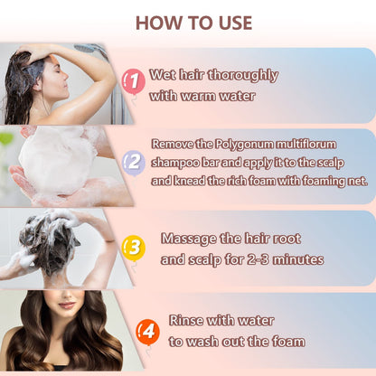 Korean Soap Polygonum Shampoo Bar Soap, Stop And Control Hair Fall, Help in Hair Growth, Stop Dandruff, Shine & Smooth Hairs
