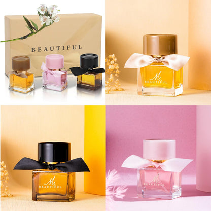 Ladies Perfume Set Eau De Parfum, Luxury Perfume Gift Set for Women, 3x30ml Long-Lasting Perfume Set for Her Birthday, Fresh Floral Fragrance Perfumes Box Gift Set for Girlfriend, Dating, Anniversary