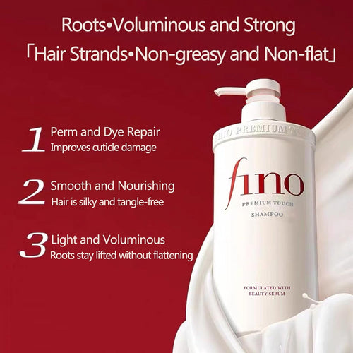 Fino Premium Touch Shampoo - Formulated with Beauty Serum, 550ml