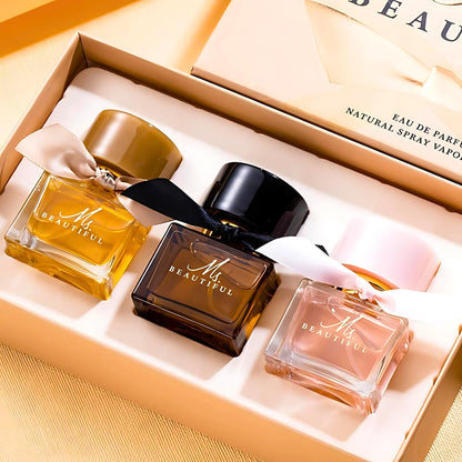 Ladies Perfume Set Eau De Parfum, Luxury Perfume Gift Set for Women, 3x30ml Long-Lasting Perfume Set for Her Birthday, Fresh Floral Fragrance Perfumes Box Gift Set for Girlfriend, Dating, Anniversary