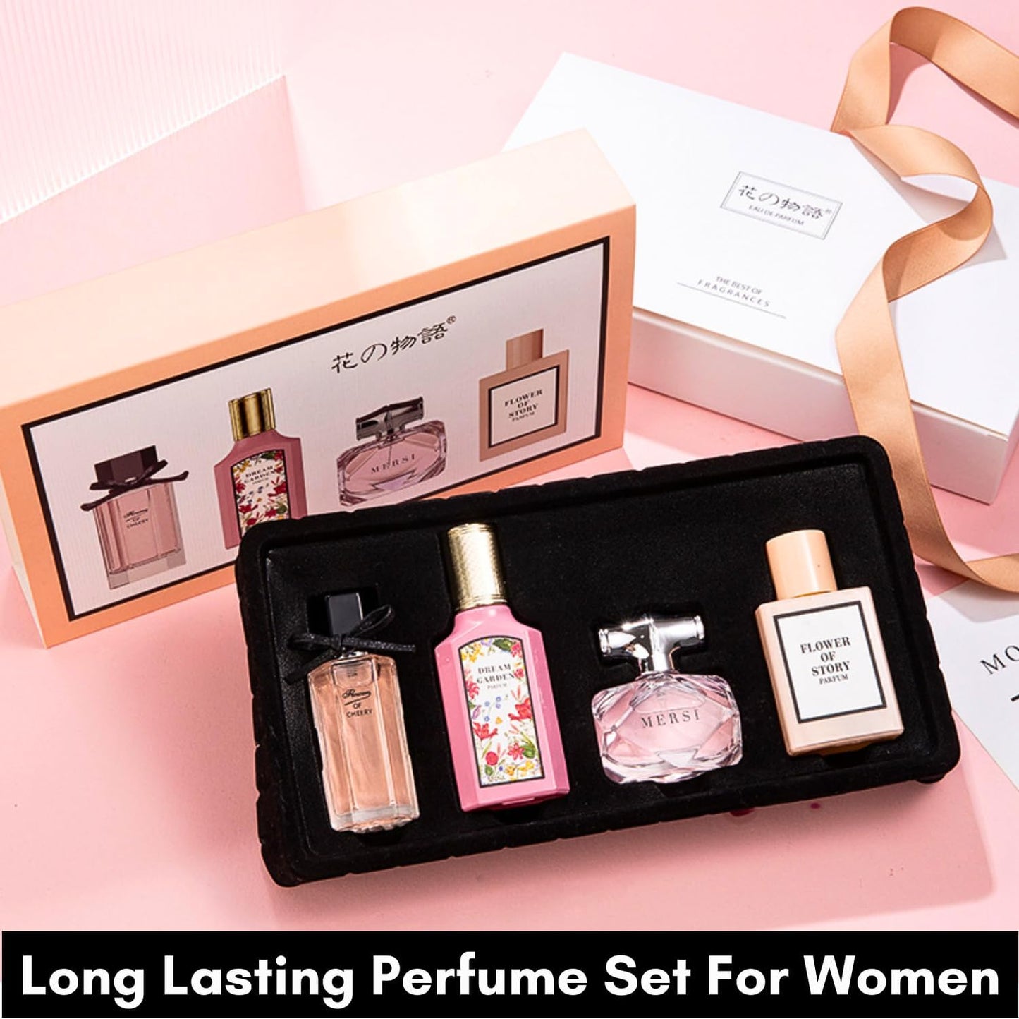 4 Pcs Perfume For Women, Eau de Parfum Gifts For Women, Luxury Perfume Gift Set for Women, Long-Lasting Fragrance Ladies Perfume Set for Her Birthday, Floral Perfumes Gift for Wife, Girlfriend, Dating