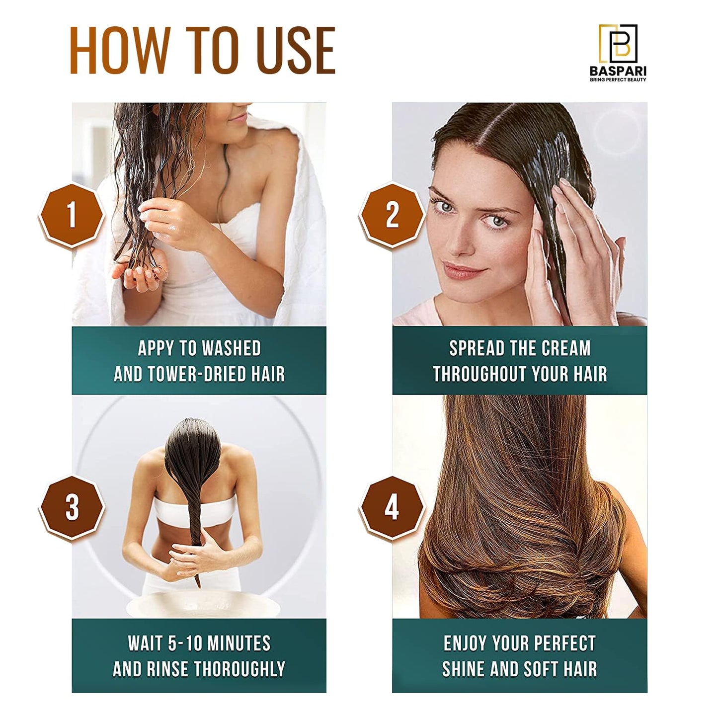 Baspari Keratin Hair Mask -Premium Keratin Hair Mask - Professional Treatment For Hair Repair, Nourishment & Beauty - With Omega 3, 9, Vitamin E - Protein Nourishment Mask