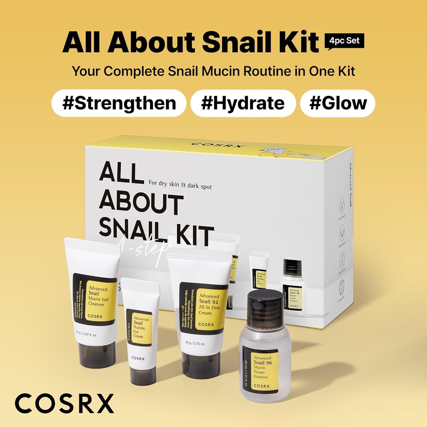 Best For SkinCare COSRX - All About Snail Kit 4 In 1 PACK
