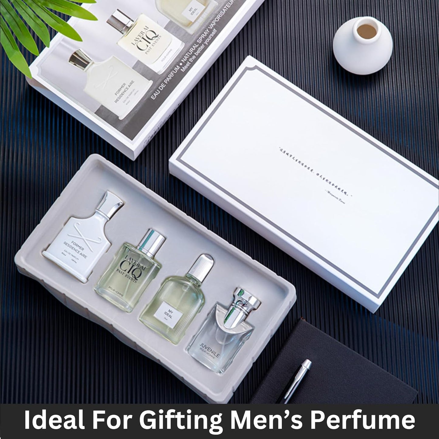 4 Pcs Perfume Gift Set for Men | Eau De Parfum Gifts for Men | Long Lasting Men's Fragrances Set Best Gift for Husband, Boyfriend | Perfume Set for Men Gift Box | Edp Mens Perfume 4 x 25ml (100ml)