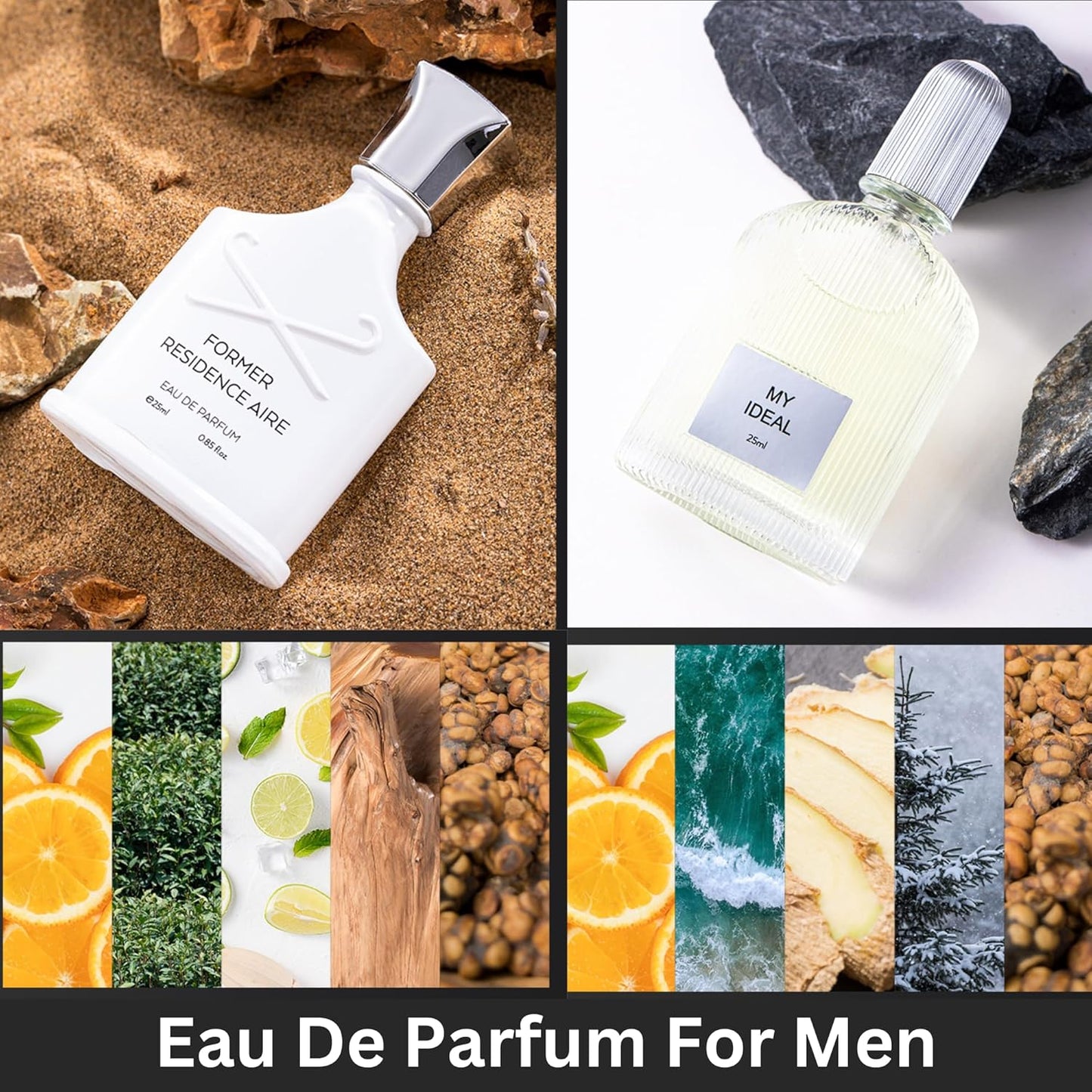 4 Pcs Perfume Gift Set for Men | Eau De Parfum Gifts for Men | Long Lasting Men's Fragrances Set Best Gift for Husband, Boyfriend | Perfume Set for Men Gift Box | Edp Mens Perfume 4 x 25ml (100ml)