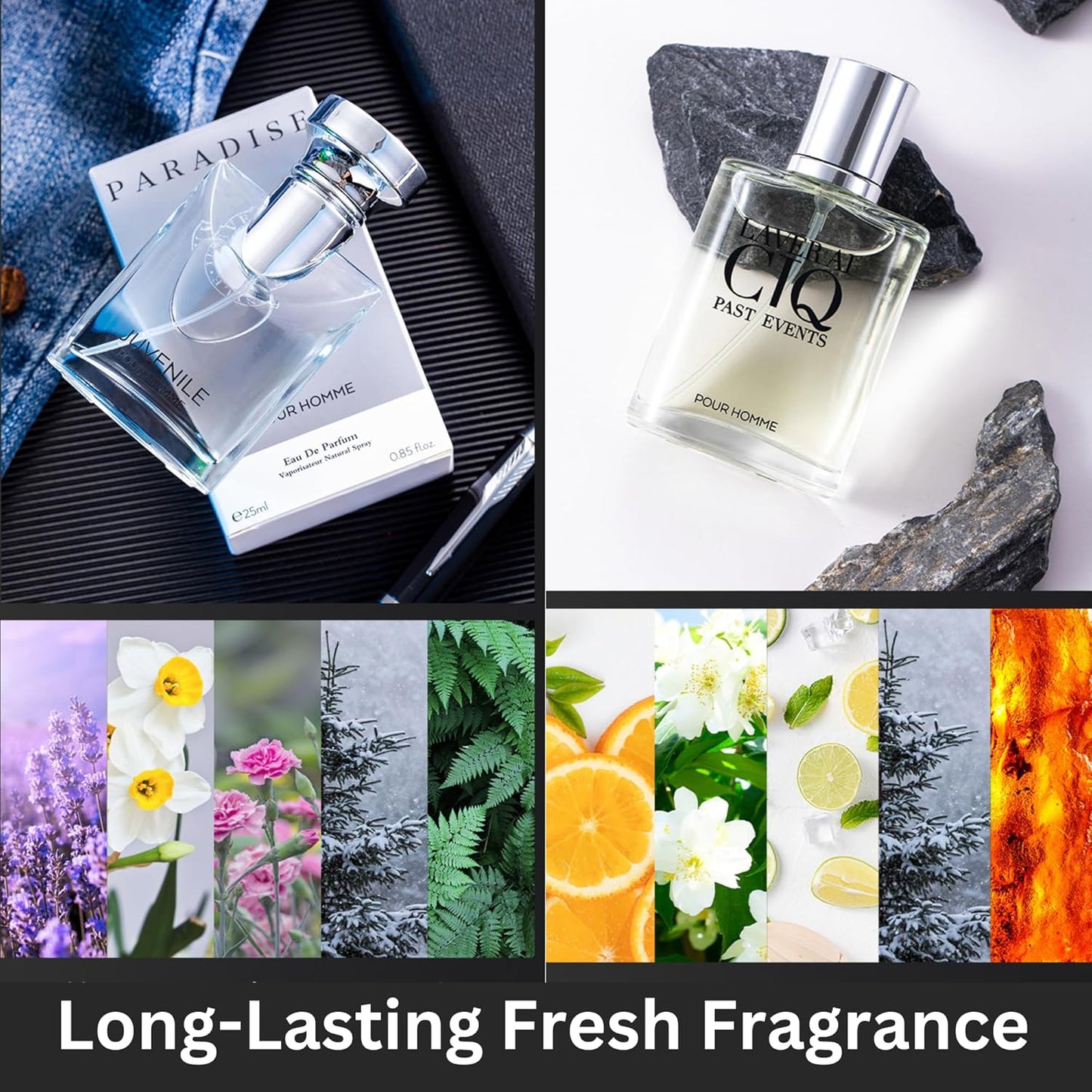 4 Pcs Perfume Gift Set for Men | Eau De Parfum Gifts for Men | Long Lasting Men's Fragrances Set Best Gift for Husband, Boyfriend | Perfume Set for Men Gift Box | Edp Mens Perfume 4 x 25ml (100ml)