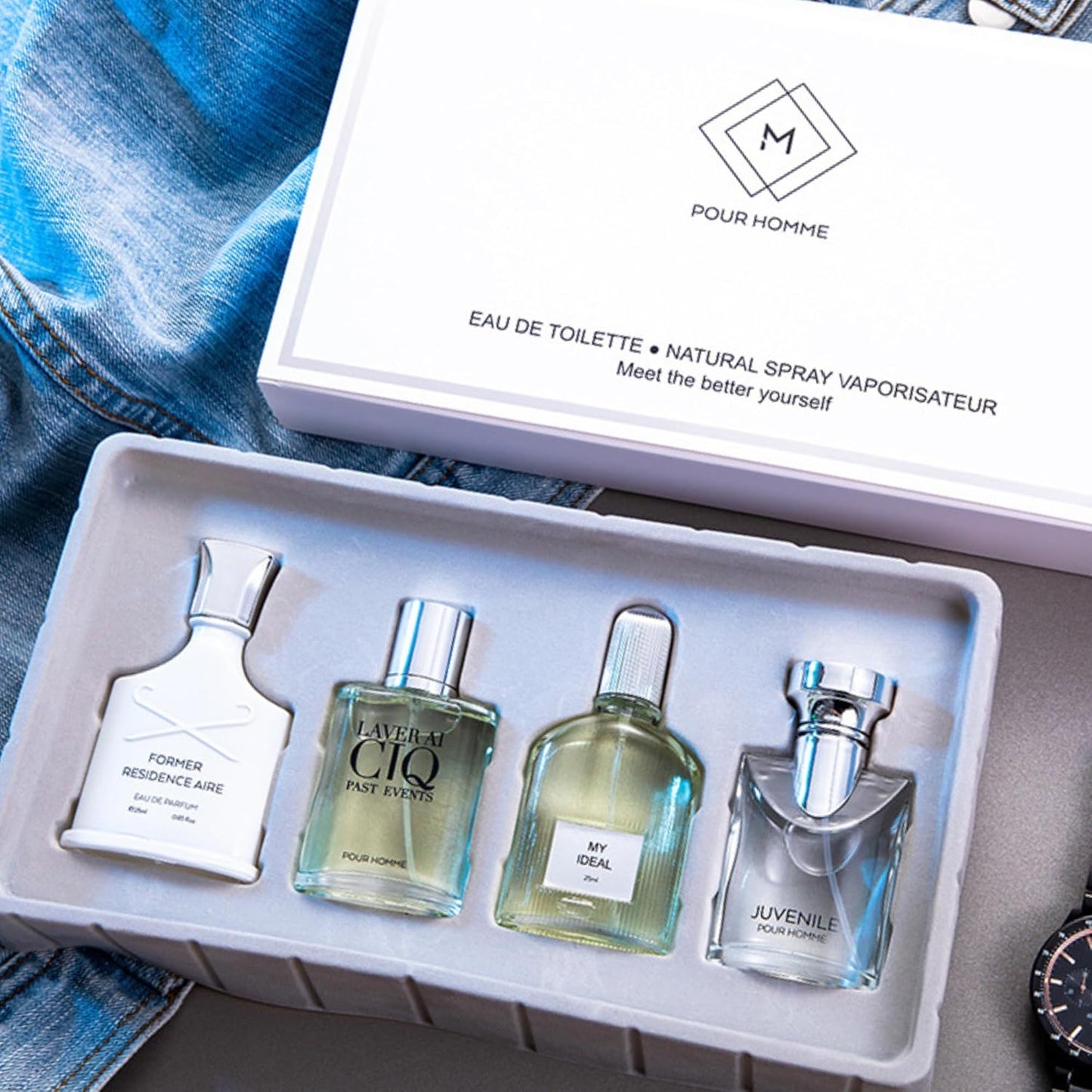 4 Pcs Perfume Gift Set for Men | Eau De Parfum Gifts for Men | Long Lasting Men's Fragrances Set Best Gift for Husband, Boyfriend | Perfume Set for Men Gift Box | Edp Mens Perfume 4 x 25ml (100ml)