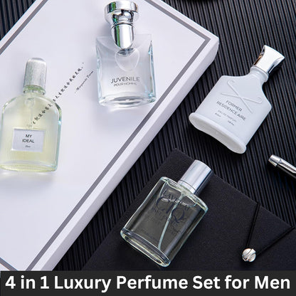 4 Pcs Perfume Gift Set for Men | Eau De Parfum Gifts for Men | Long Lasting Men's Fragrances Set Best Gift for Husband, Boyfriend | Perfume Set for Men Gift Box | Edp Mens Perfume 4 x 25ml (100ml)