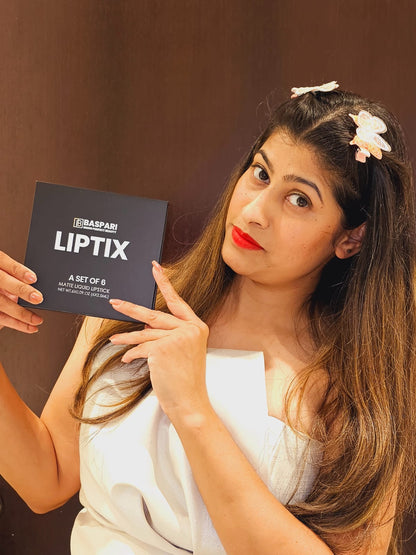 Baspari Matte LIPTIX - Liquid Lipstick Makeup Set of 6 Pcs