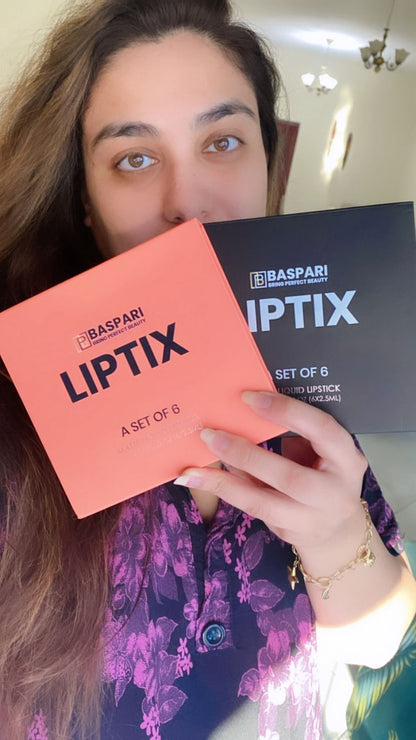 Baspari Matte LIPTIX - Liquid Lipstick Makeup Set of 6 Pcs